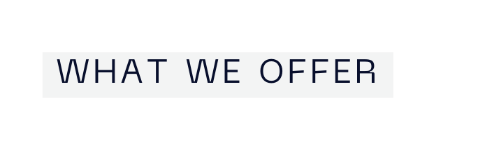 What we offer
